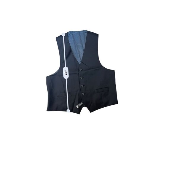 Lauren Ralph Lauren Mens Black Suit Vest Wool Blend Adjustable Back Strap L NWT - Picture 3 of 6